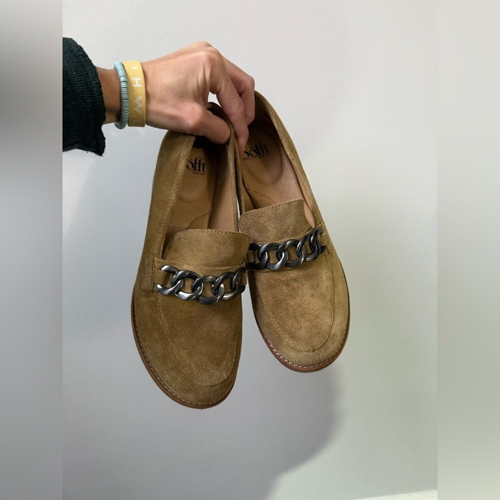 Sofft Chain Link Loafer Suede Nevara Hazelwood Brown Tan Shoes Casual Dressy 8.5 - Picture 13 of 15